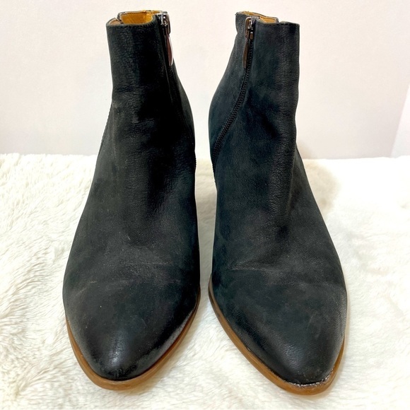 Franco Sarto Gray Stacked Block Heel Booties - Picture 1 of 9